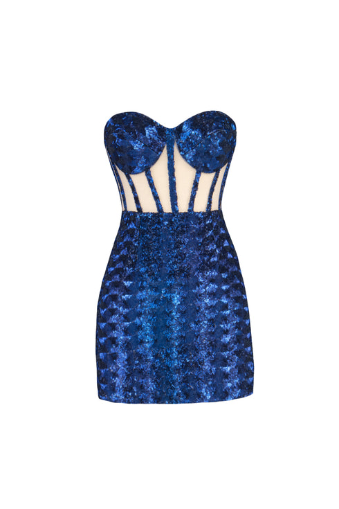 Heart Neck Transparent Bustier Mini Dress